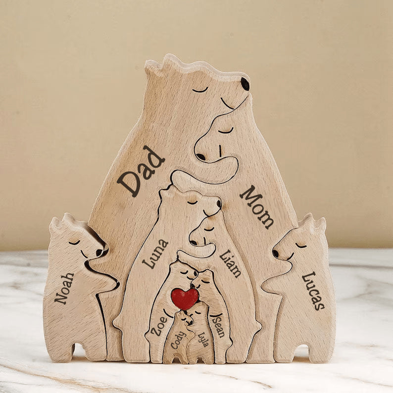 Family - Wooden Bears Family - Personalized Wooden Puzzle