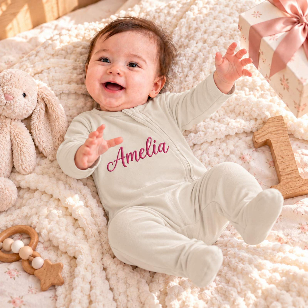 Grenouillère personnalisée pour bébé, body pour bébé avec prénom brodé personnalisé
