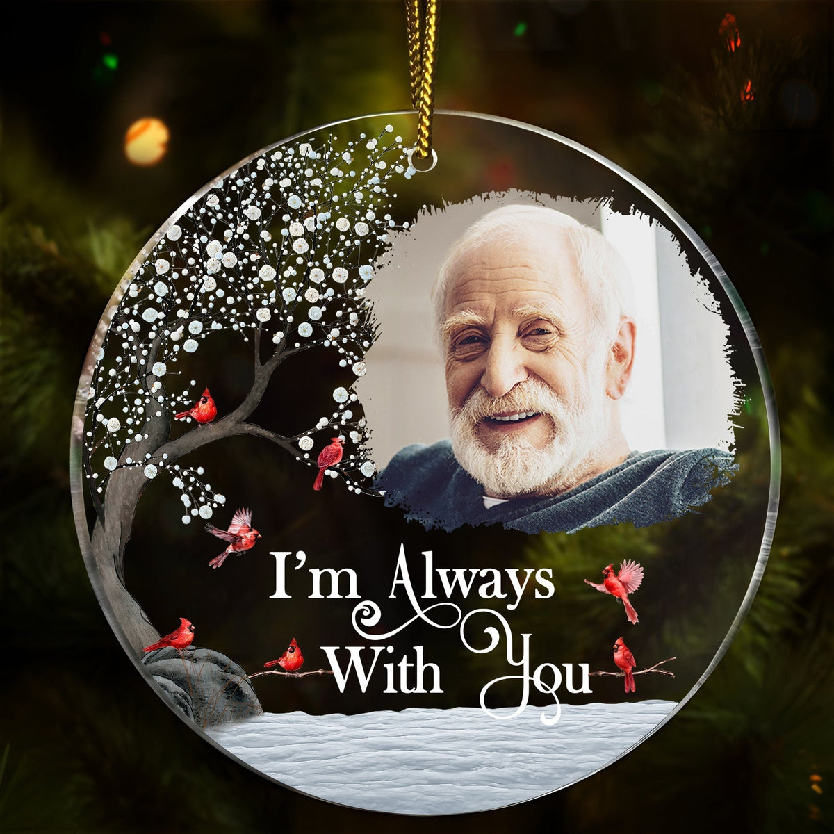 Family - I'm Always With You - Personalized Circle Acrylic Ornament