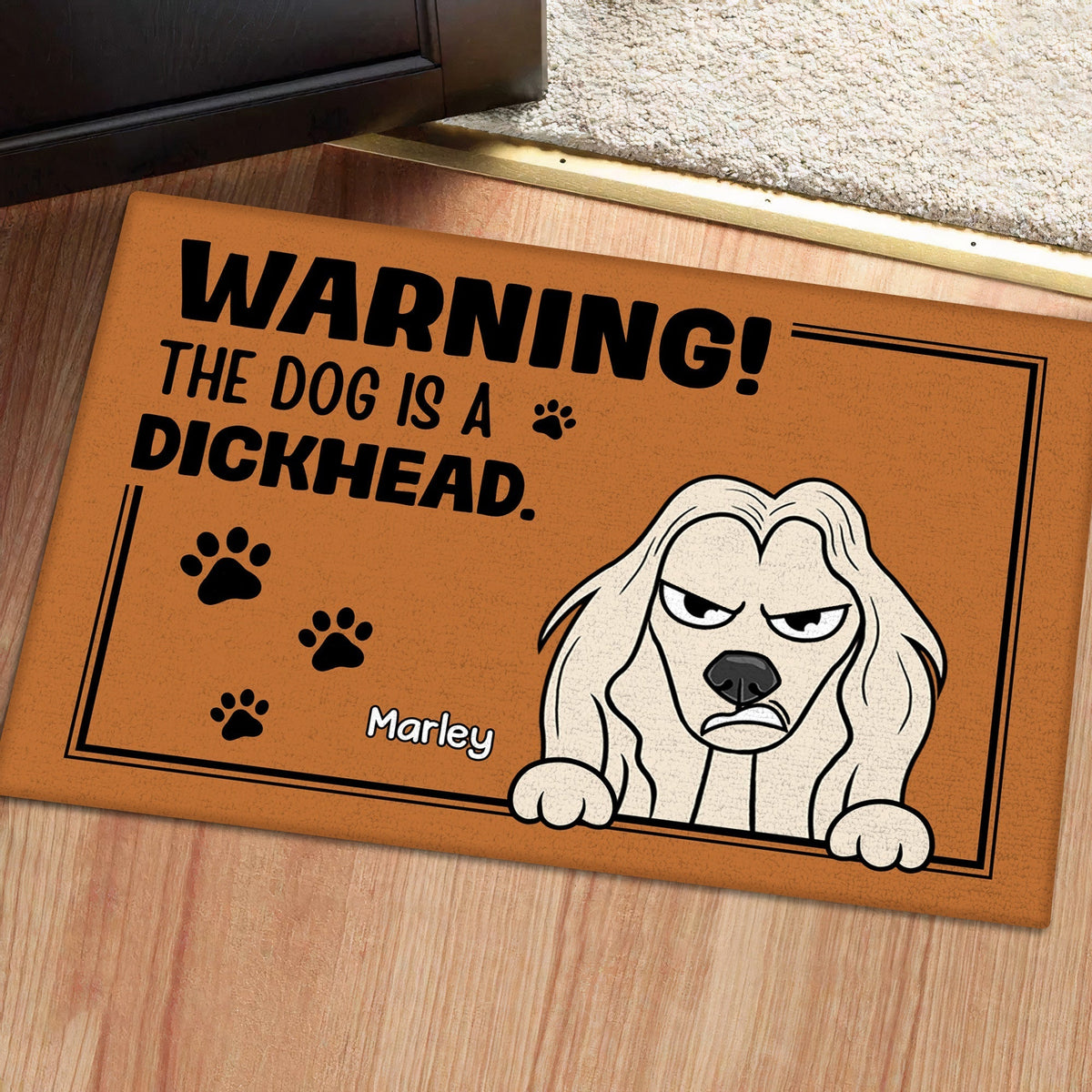 Pet Lovers - Warning! The Dogs/Cats Are Dickheads - Personalized Pet Doormat