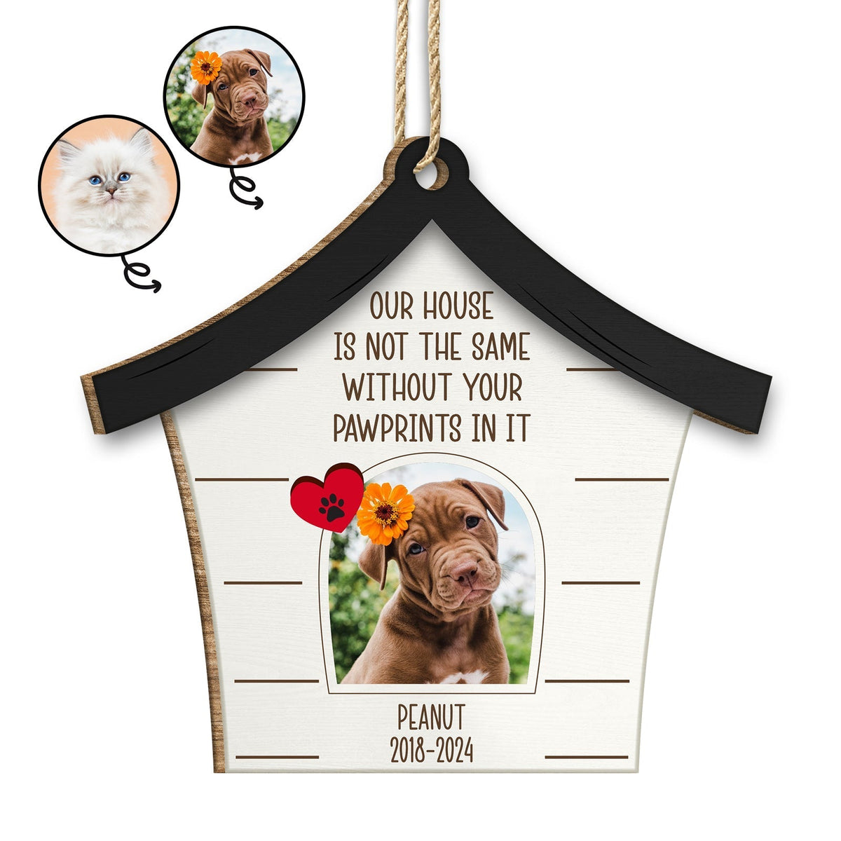 Amoureux des animaux - Notre maison n'est pas la même sans vos empreintes de pattes - Décoration en bois personnalisée