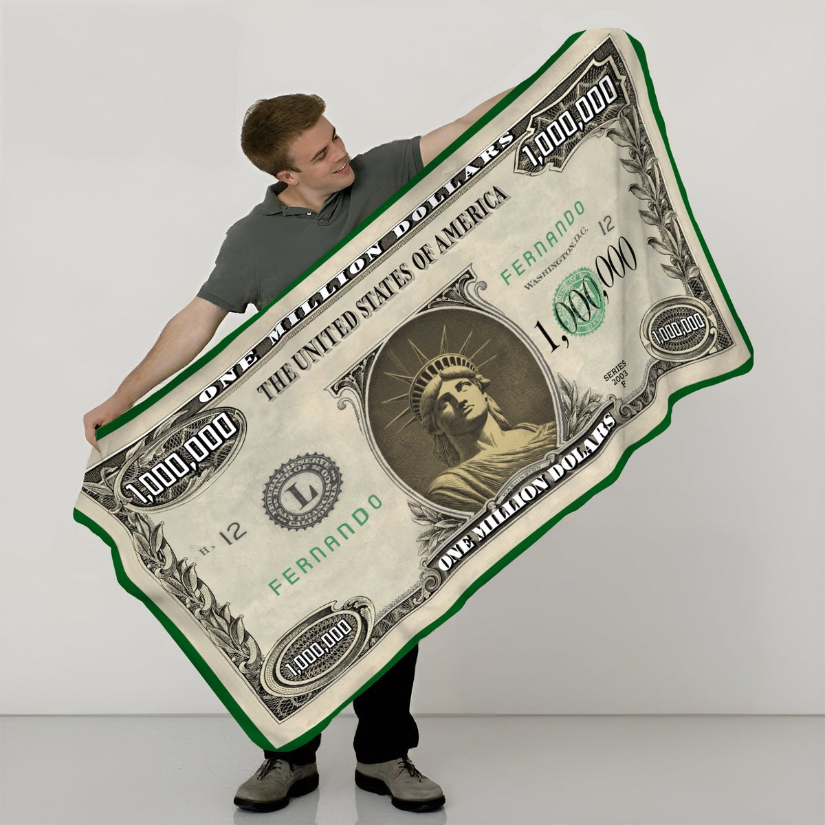 For Friend - Sleep Like A Millionaire - Personalized Dollar Blanket