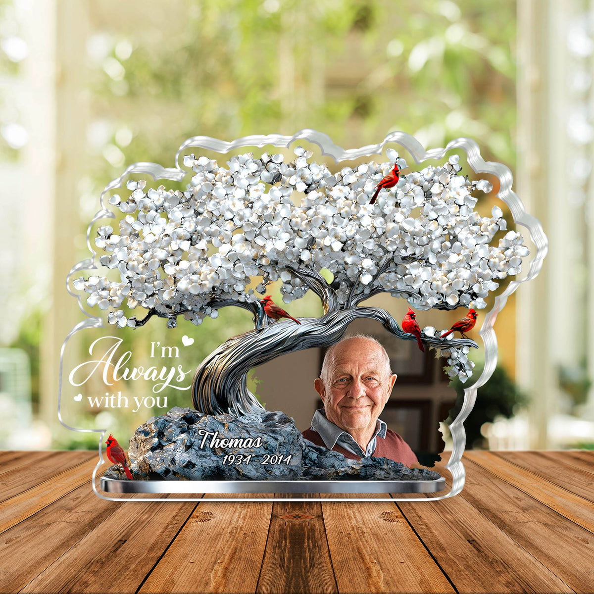 Famille - Je suis toujours avec vous - Plaque photo personnalisée en acrylique