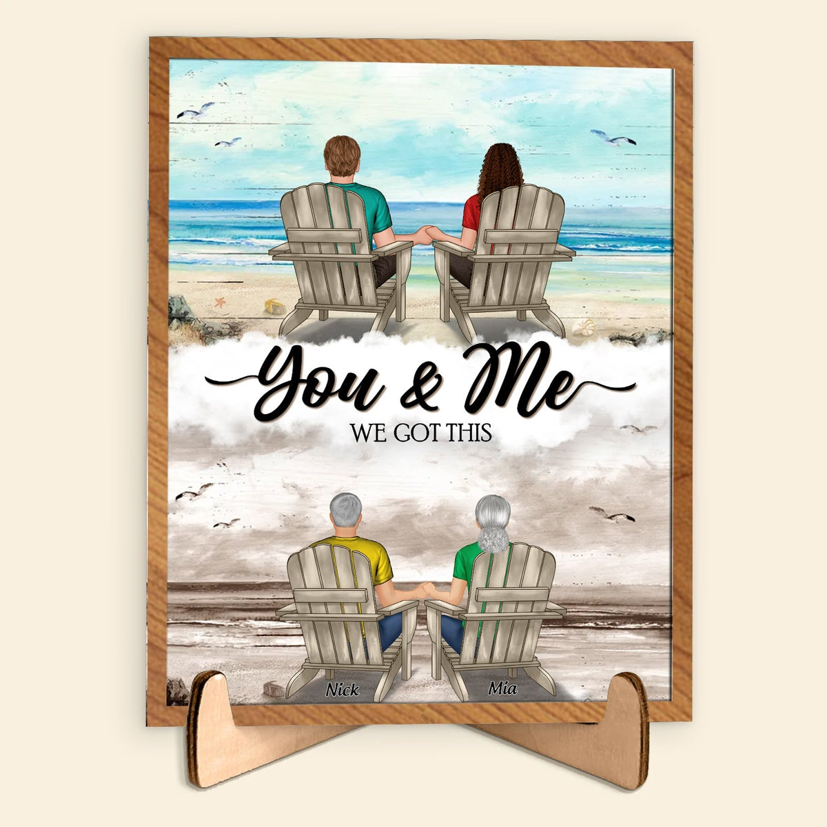 Couple - Toi & Moi On Peut Le Faire - Plaque en bois personnalisée