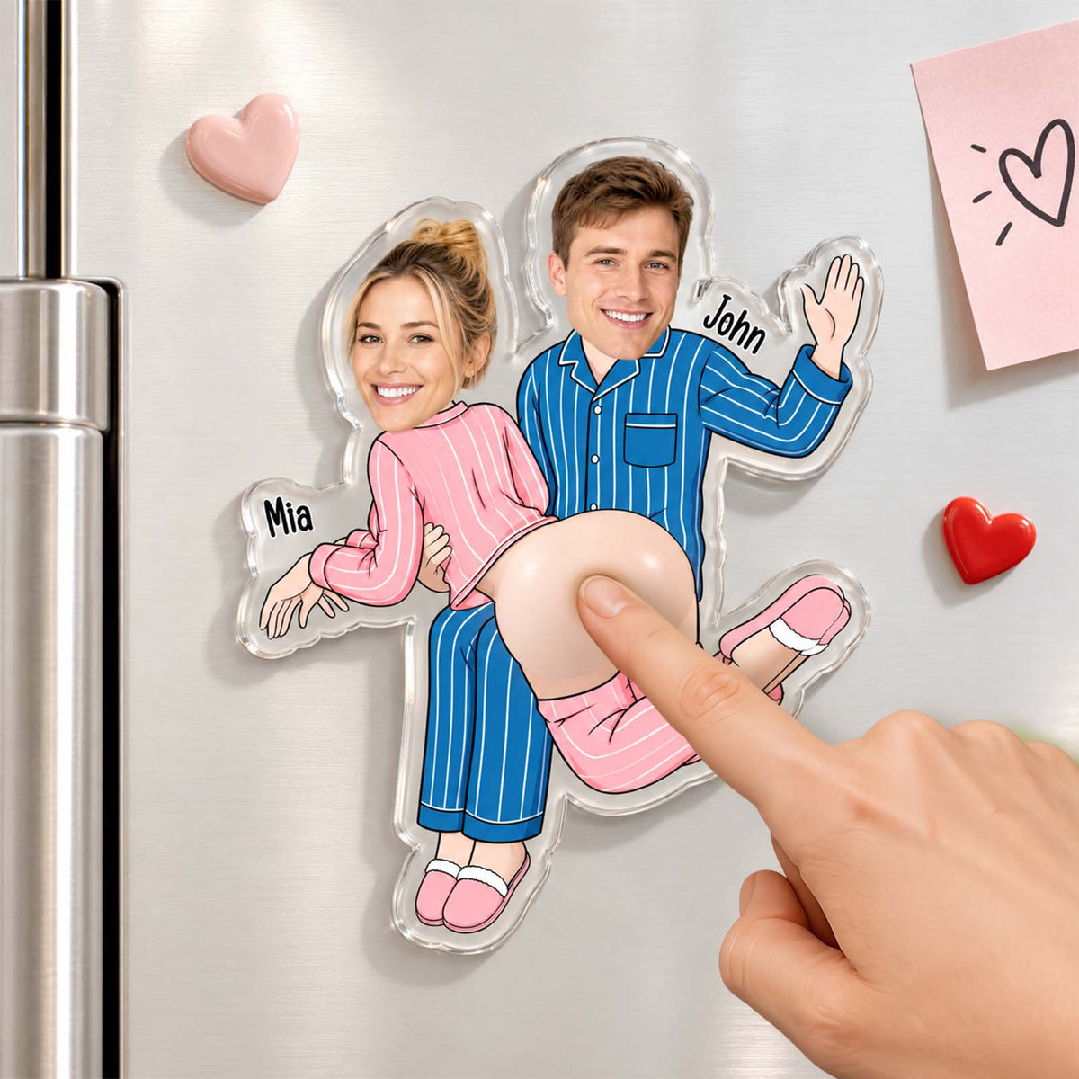 Personalized Funny Couple Squishy Belly Magnet - Custom Photo Fridge Magnet, Cute Seasonal Gift for Couples