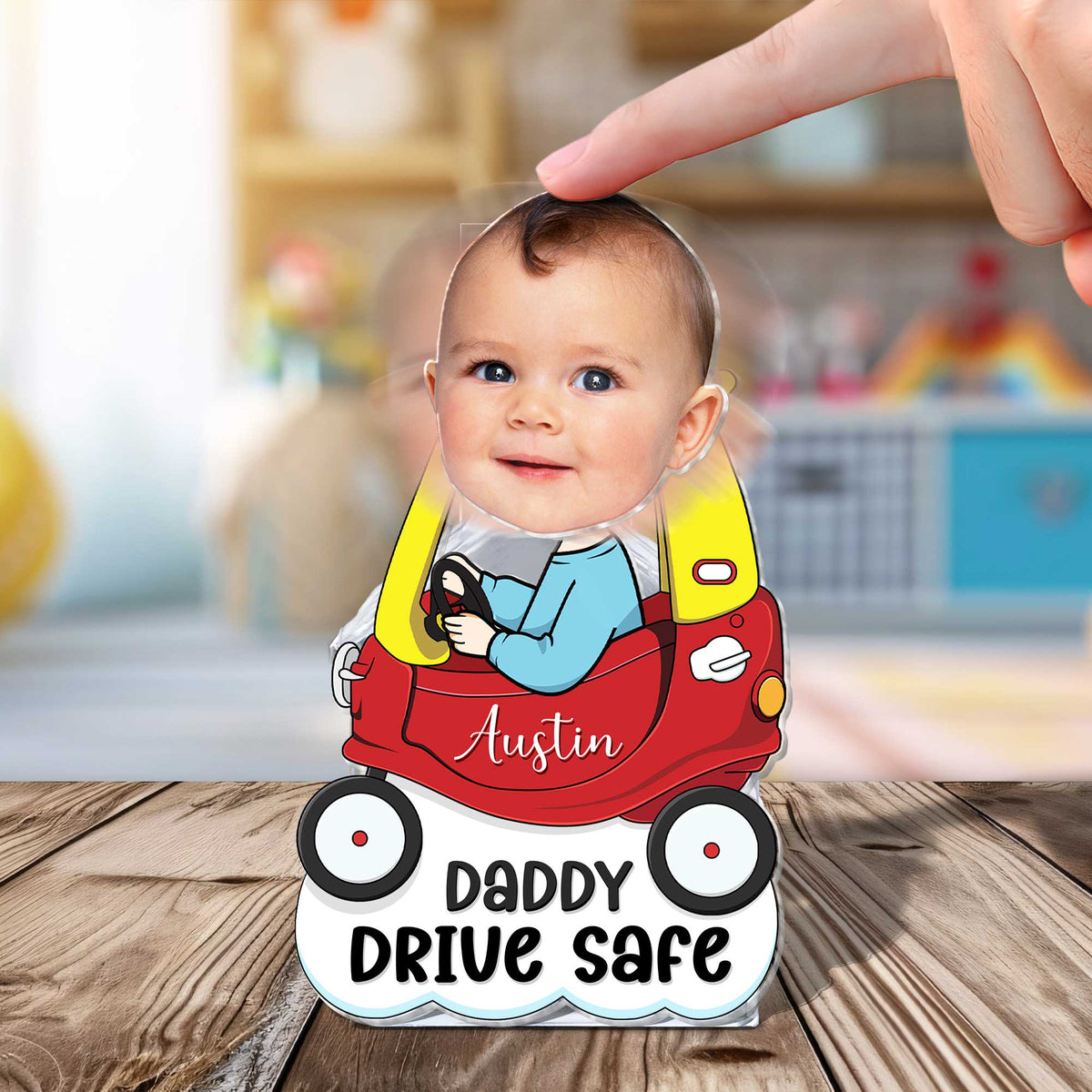 Family - Daddy Drive Safe - Personalized Custom Photo Shaking Head Standee