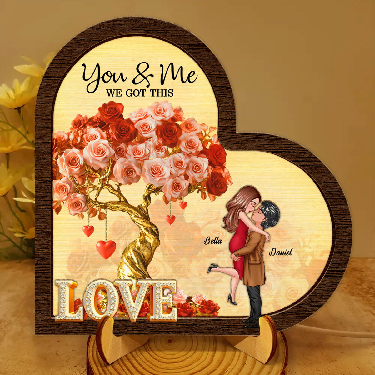 Couple - You & Me We Got This - Personalized LED Light Wooden Plaque