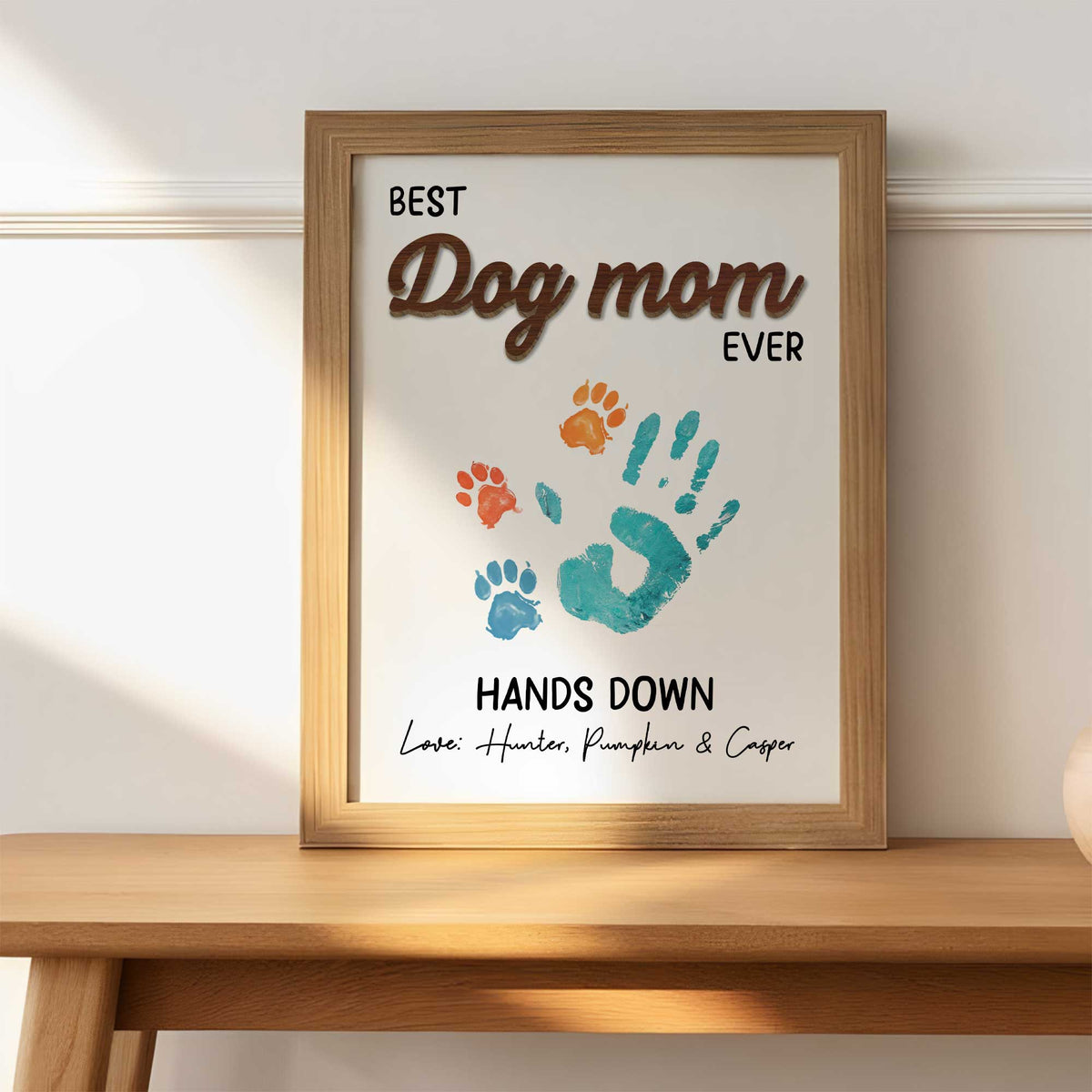 Pet Lover - Hands Down Sign - Personalized Wood Sign