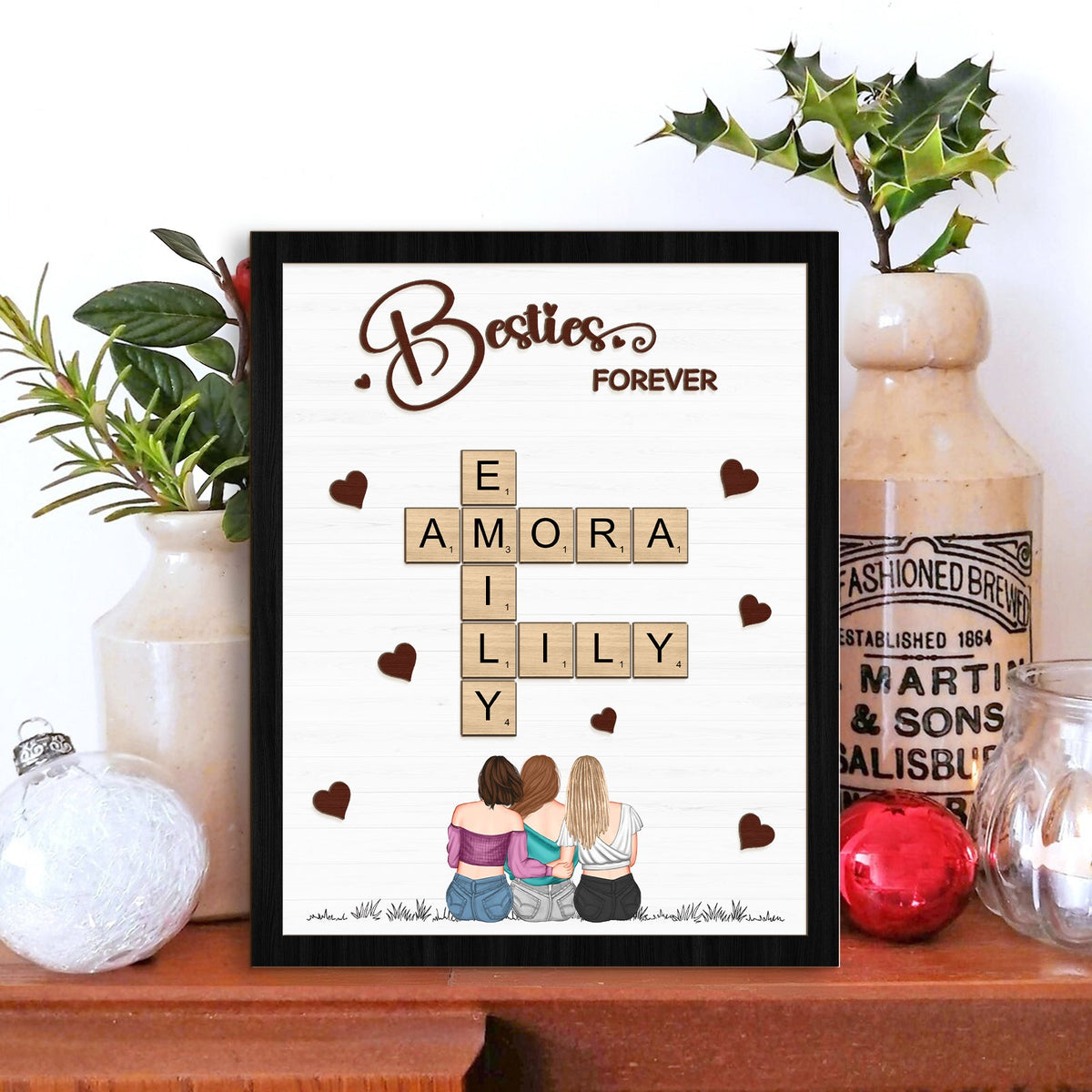 Besties - Besties Forever - Personalized Wood Sign