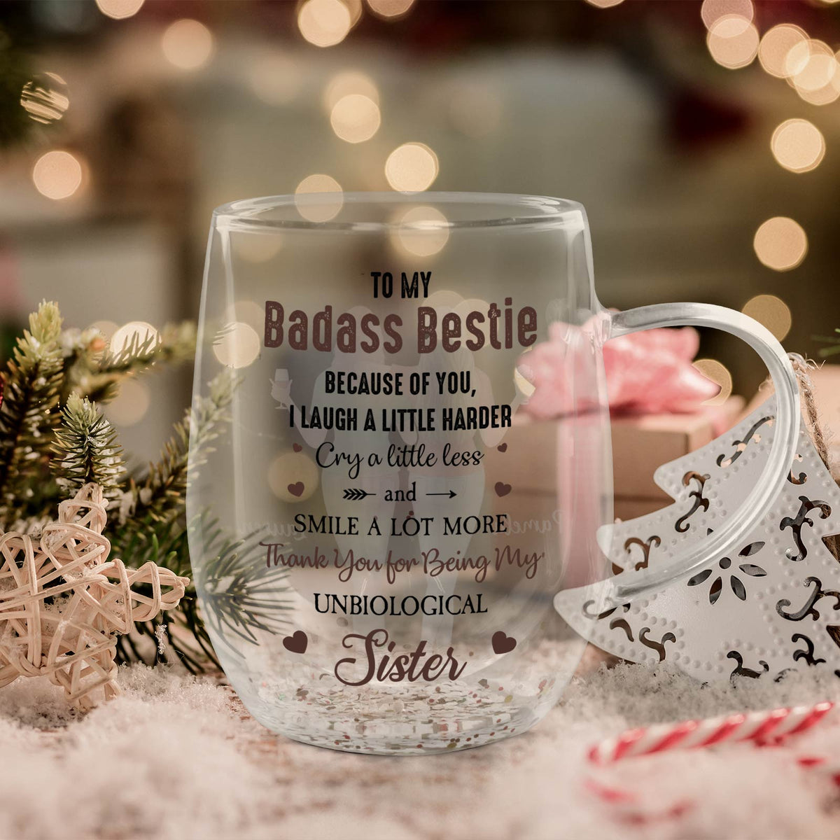 Bestie - To My Badass Bestie - Personalized Double Walled Glass