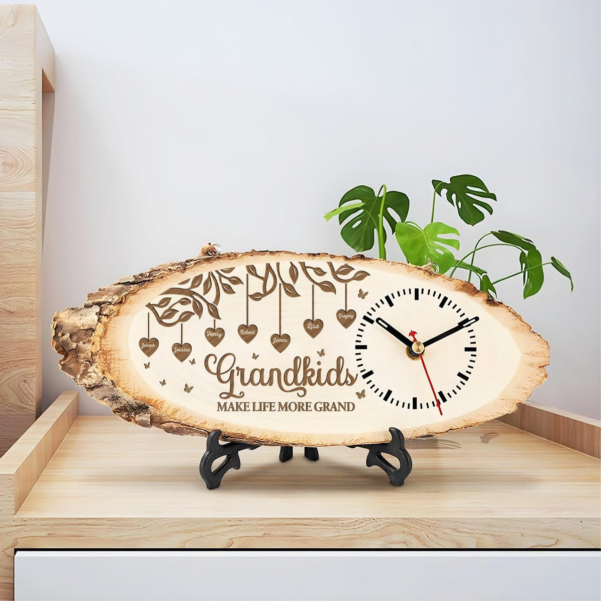 Family - Grandkids- Personalized Wooden Clock