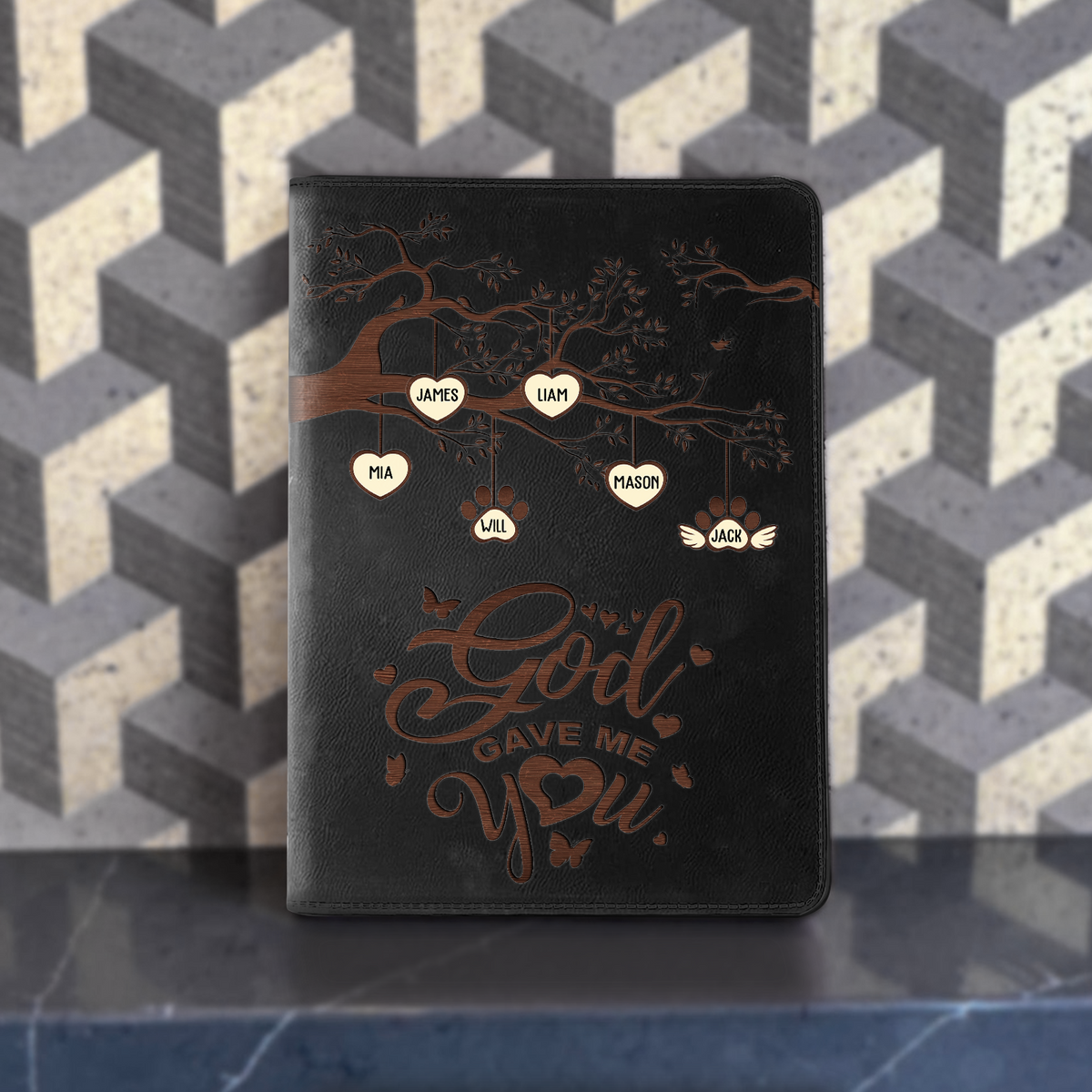 Family - God Gave Me You - Personalized Zipper Portfolio