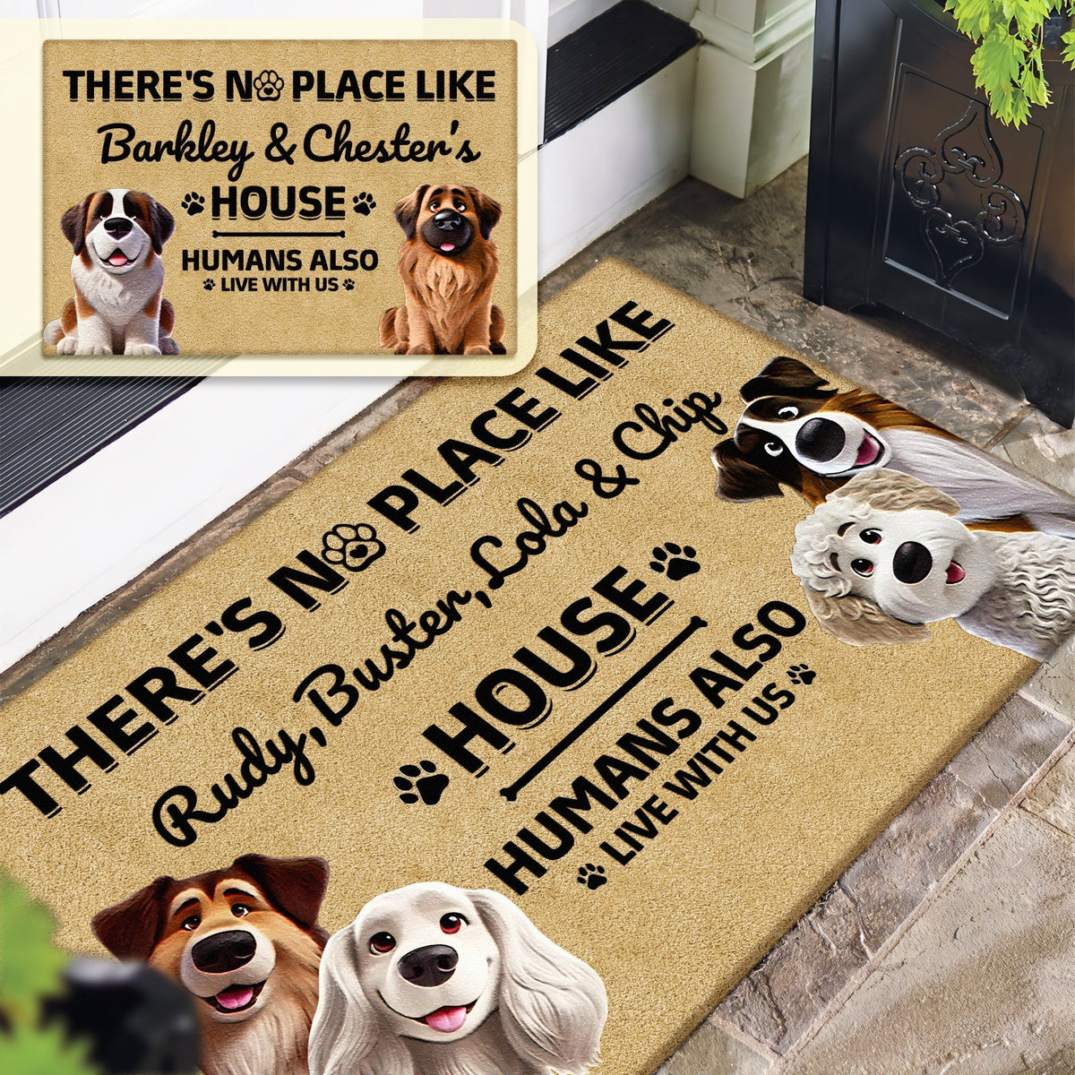 Pet Lover - Humans Also Live With Us - Personalized Pet Doormat