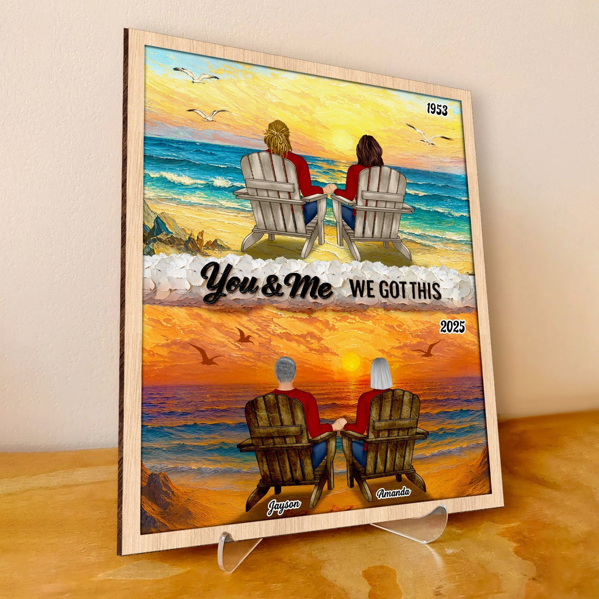 Couple - Toi et moi, on a réussi - Plaque en bois personnalisée