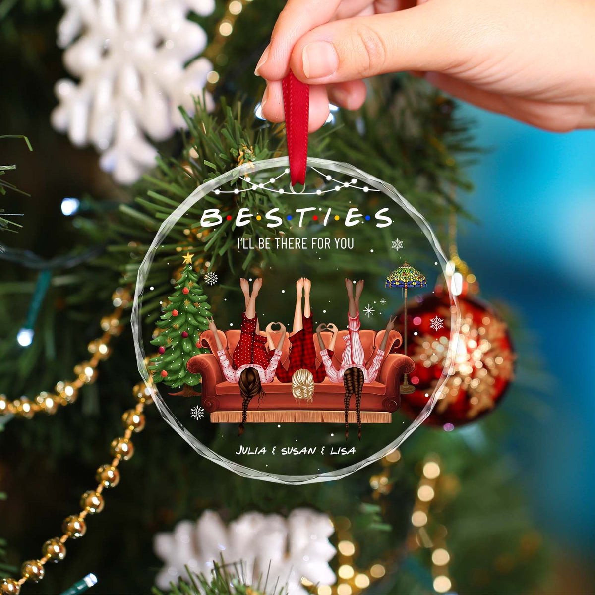 Besties - I'll Be There For You - Personalized Acrylic Ornament
