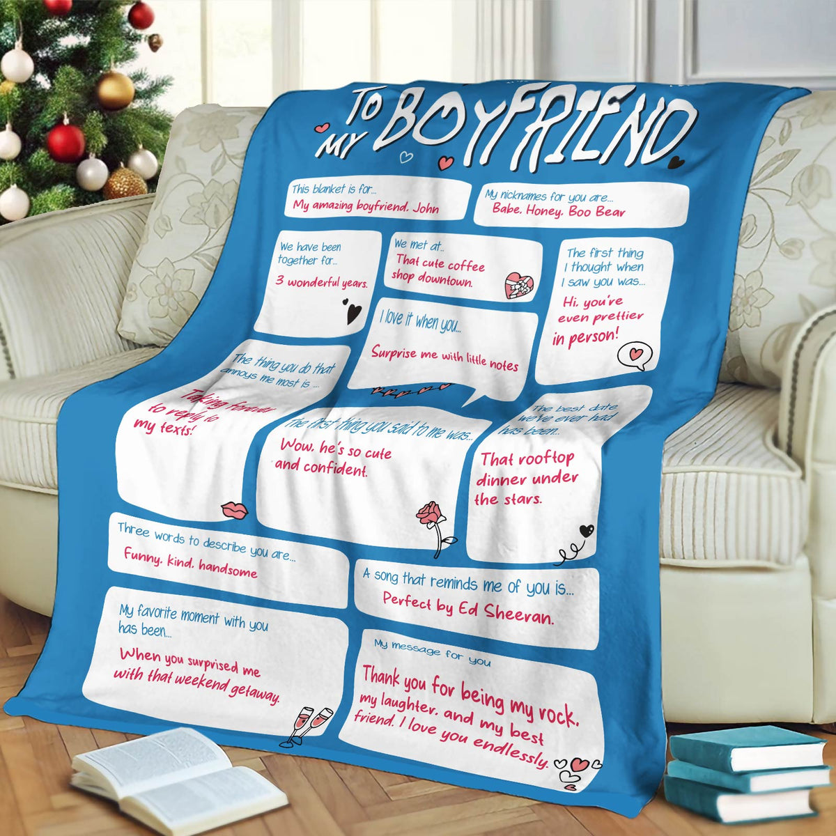 Couple - To My Boyfriend - Personalized Blanket