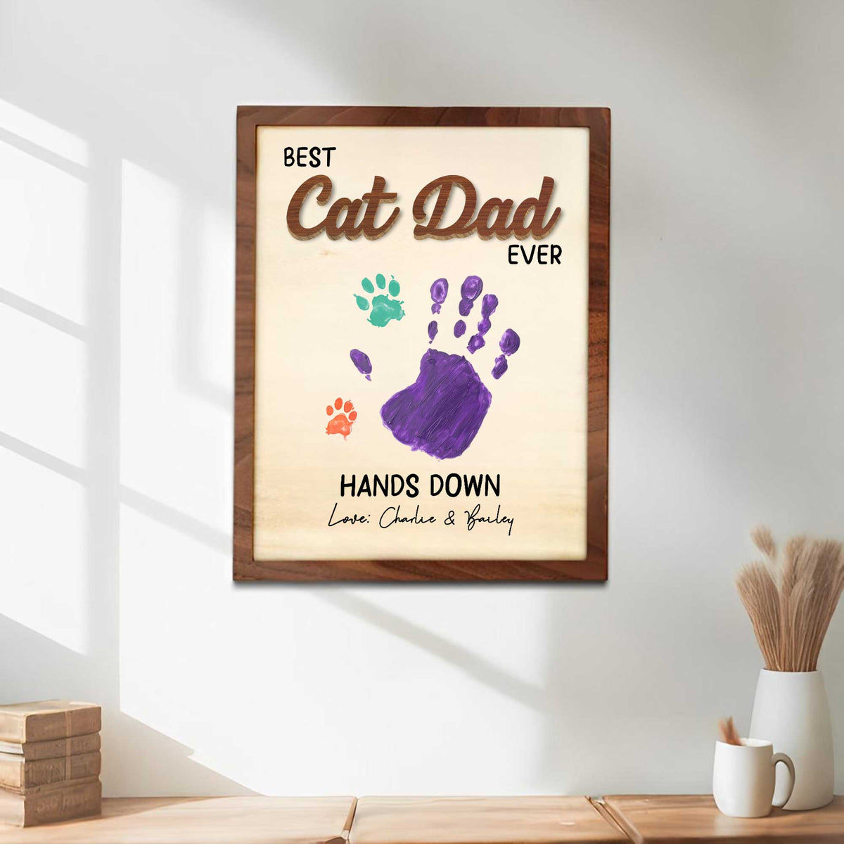 Pet Lover - Hands Down Sign - Personalized Wood Sign