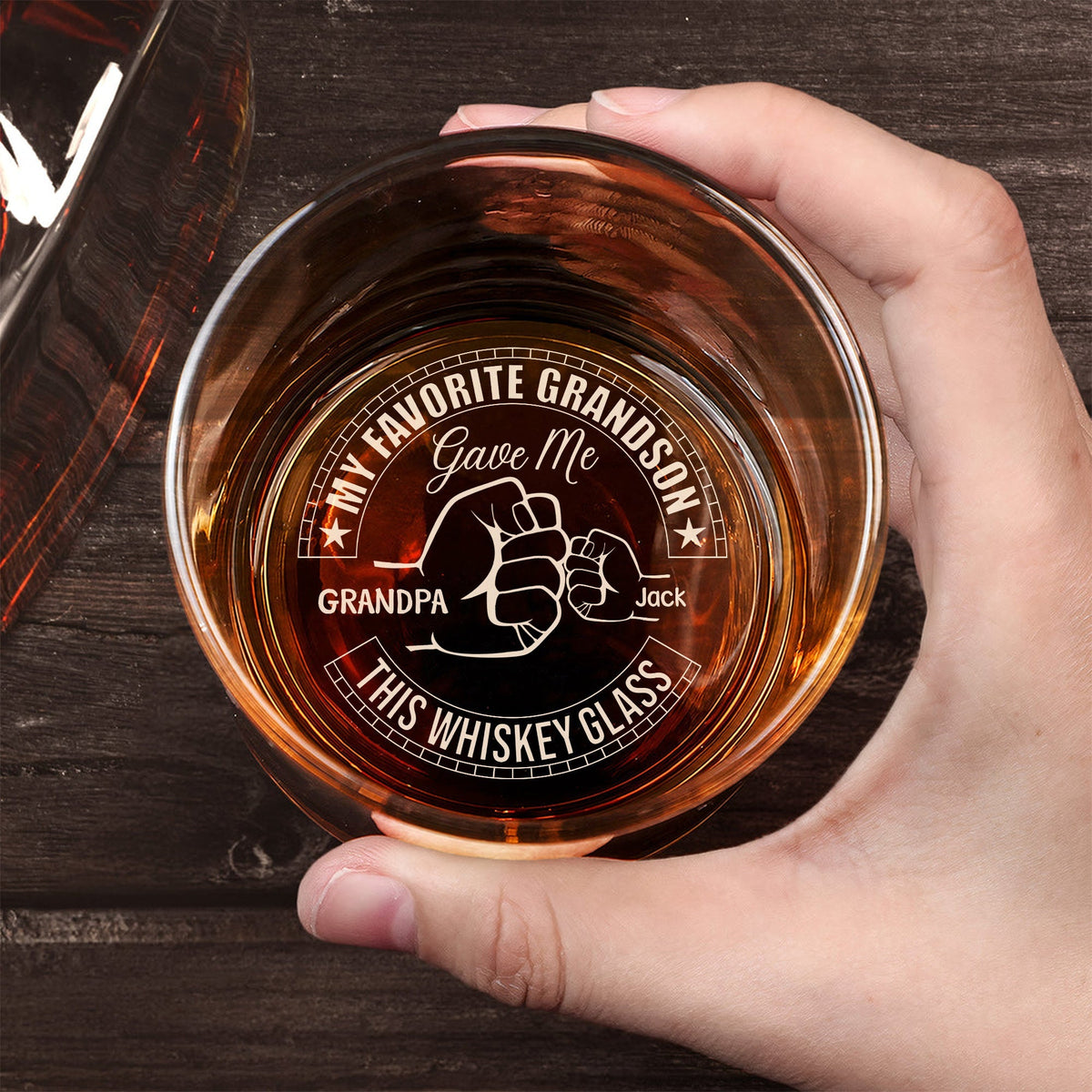 Family - My Favorite Son/Daughter/Granddaughter/Grandson Gave Me This Whisky Glass - Personalized Whisky Glass