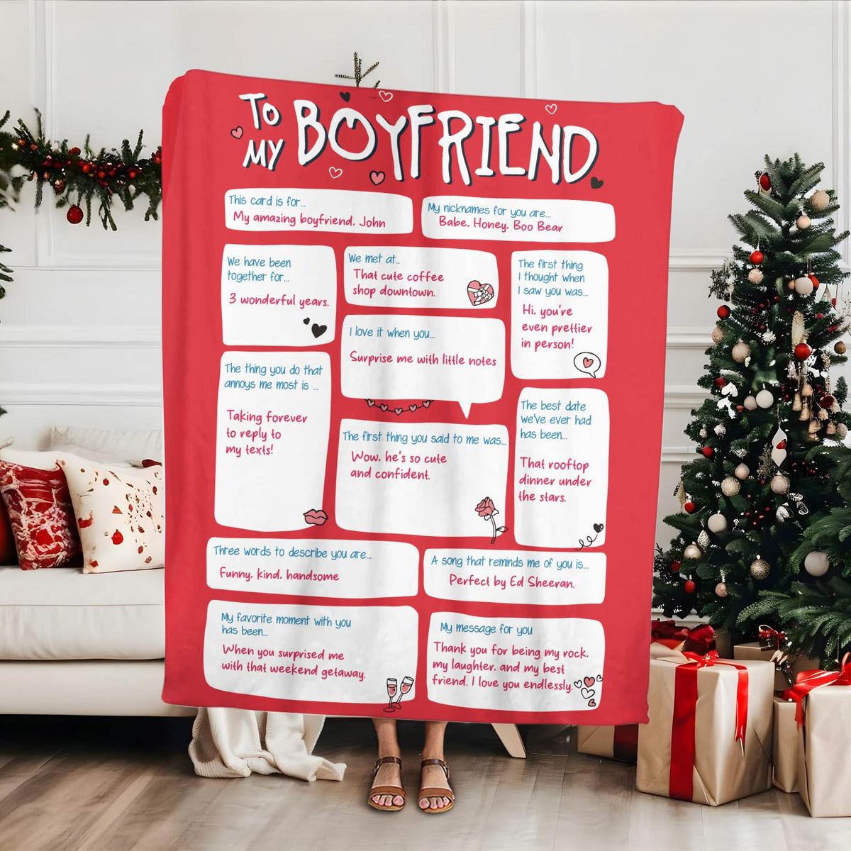 Couple - To My Boyfriend - Personalized Blanket