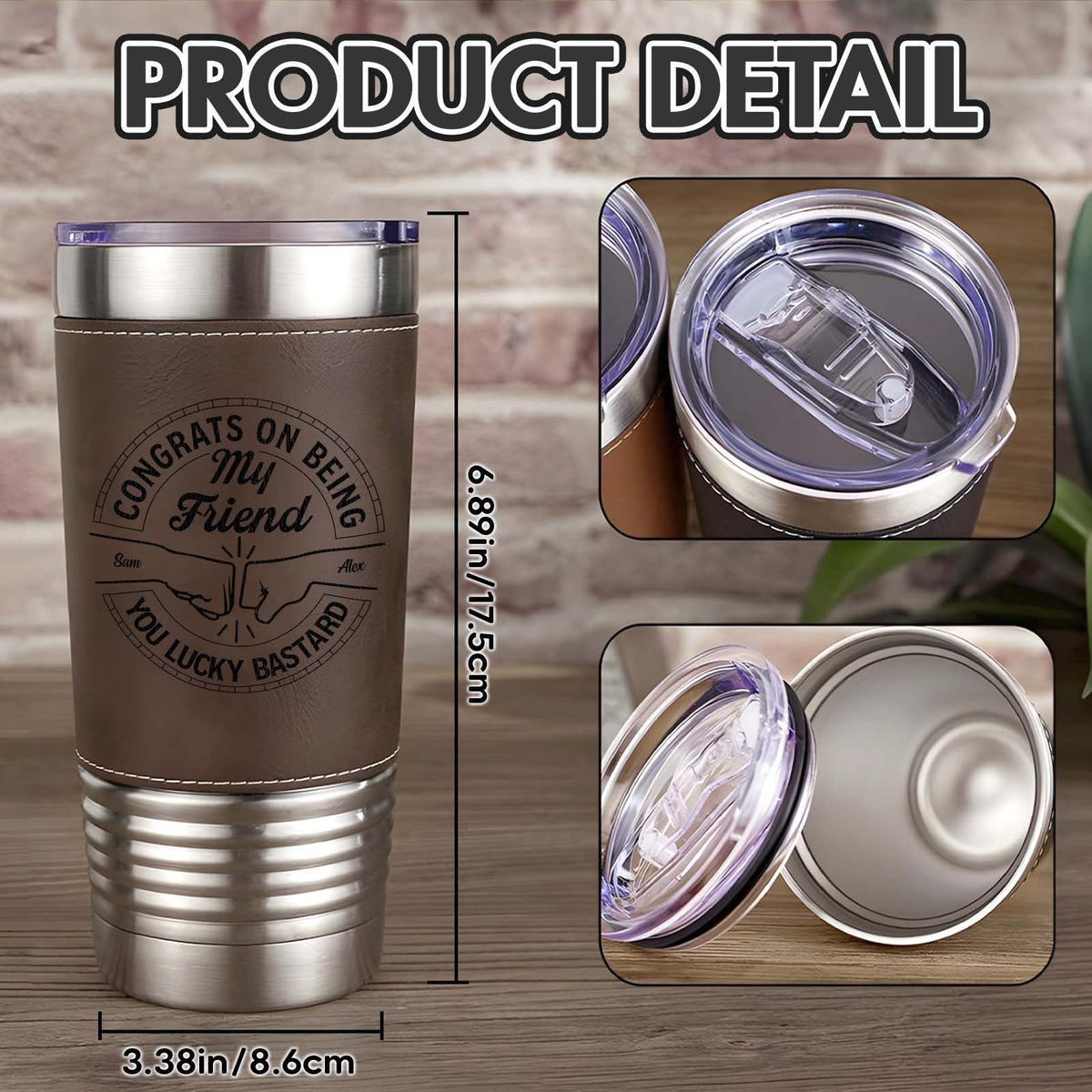 Friends - Congrats On Being My Friend, You Lucky Bastard - Personalized Stainless Steel Tumbler
