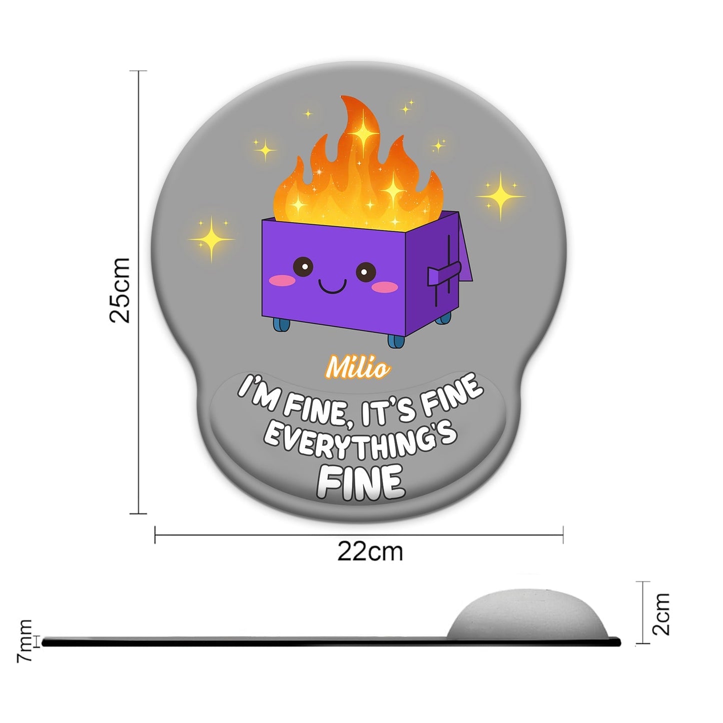 Gift For Besties, Coworker - I'm Fine It's Fine Everything's Fine - Personalized Mouse Pad