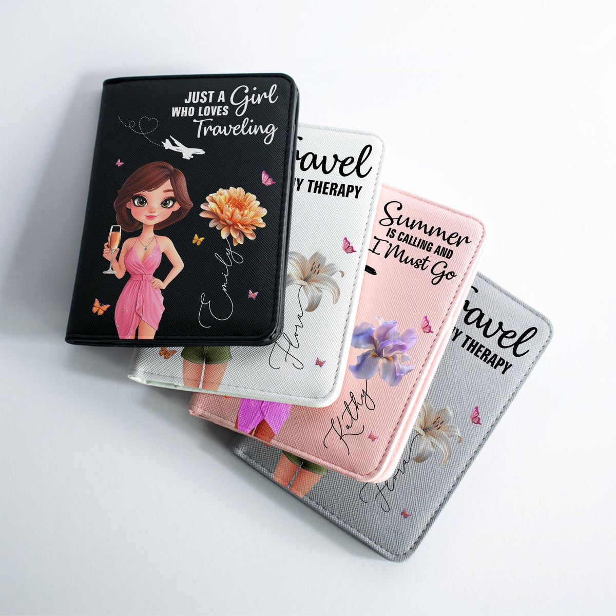 Travel Lovers - Just A Girl Who Loves Traveling - Personalized Luggage Tag & Passport Bag