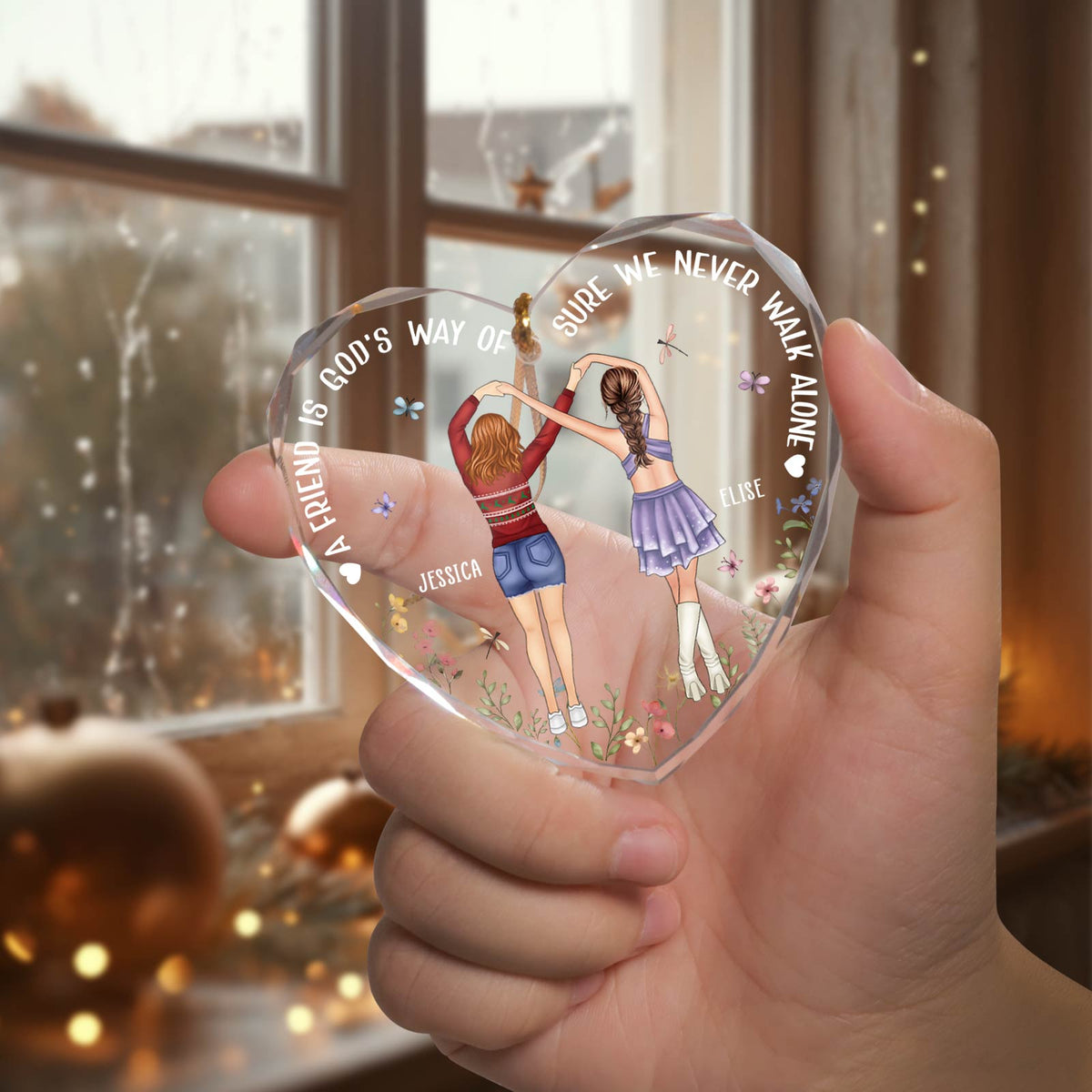Meilleure amie - Il faut beaucoup de temps pour se faire un vieil ami - Décoration en verre en forme de cœur personnalisée