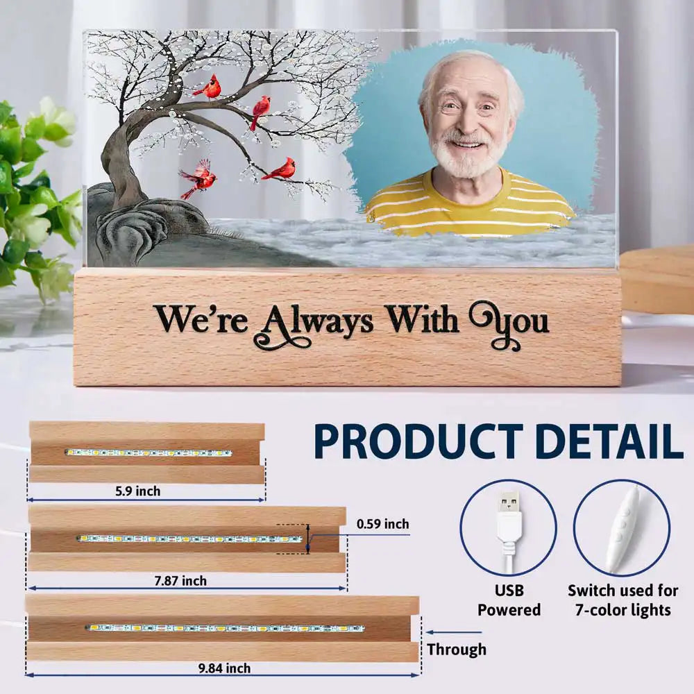 Famille - Souvenir familial « Je suis toujours avec vous » - Lampe LED personnalisée
