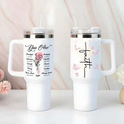 Gifts for Christian Women – Faith-Inspired - Personalized Tumbler With Straw