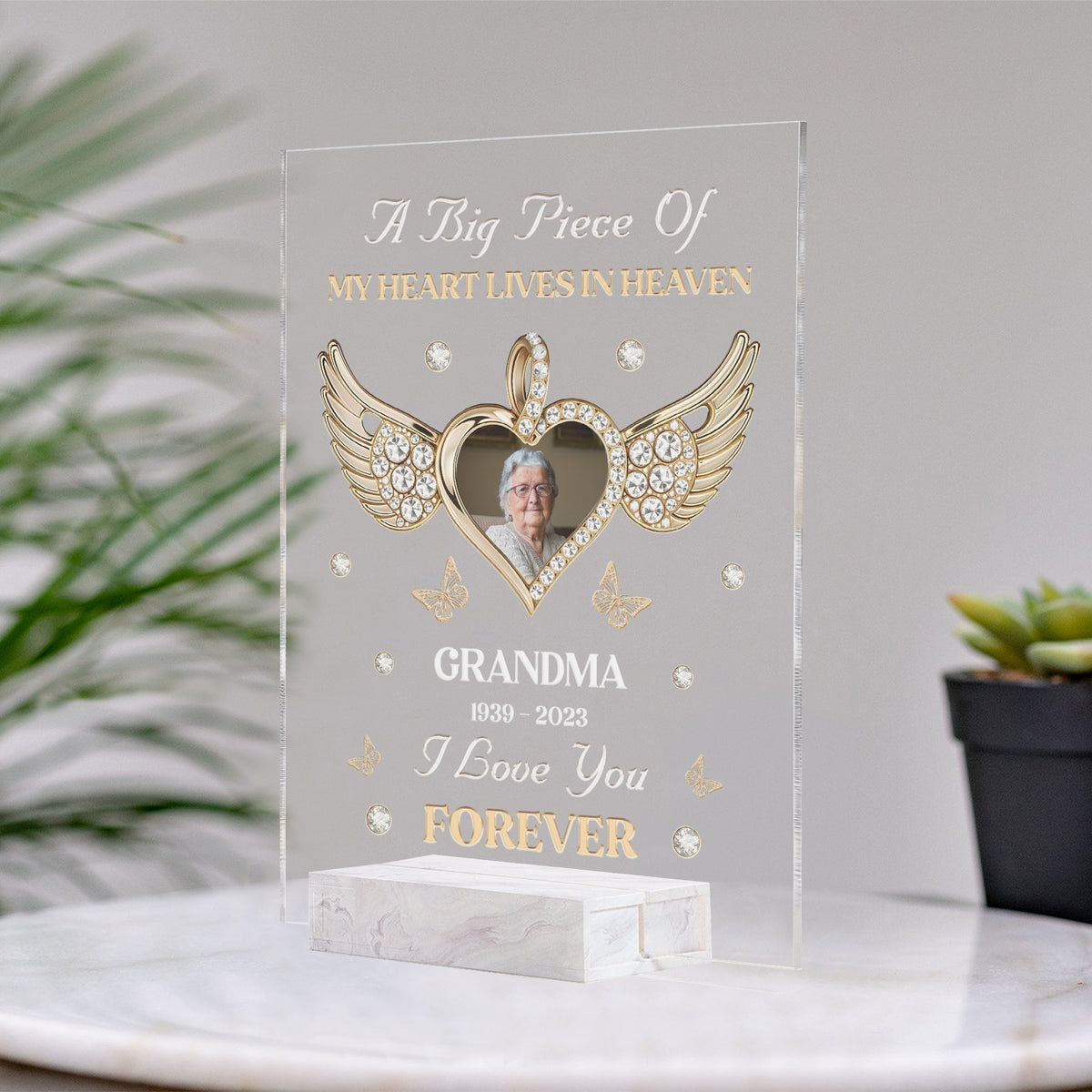 Family - Your Heart Stopped But My Love For You Did Not - Personalized Acrylic Plaque
