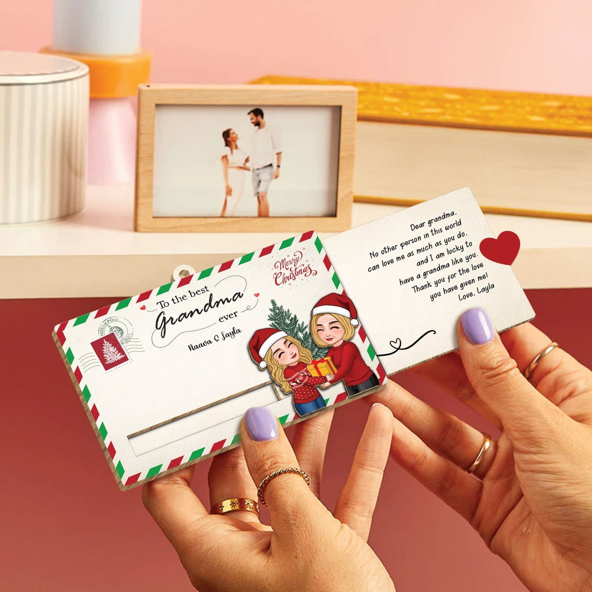 Family - To The Best Grandpa Ever - Personalized Slider Card Ornament