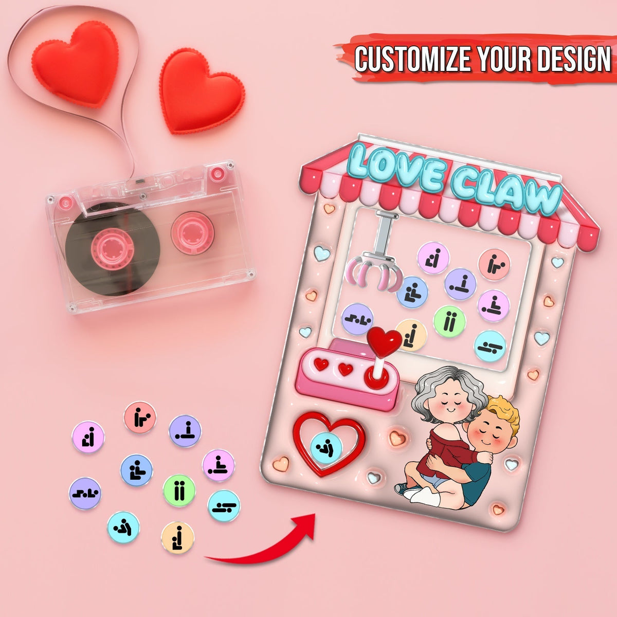 Couple - Love Claw - Personalized Shaking Board Game