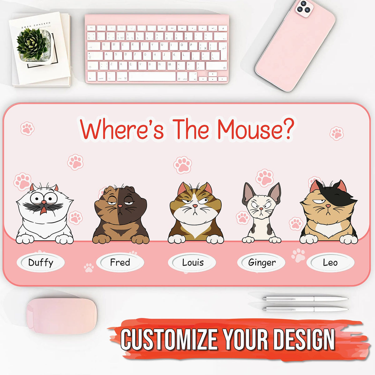 Amateur d’animaux - Où est la souris ? - Tapis de souris personnalisé