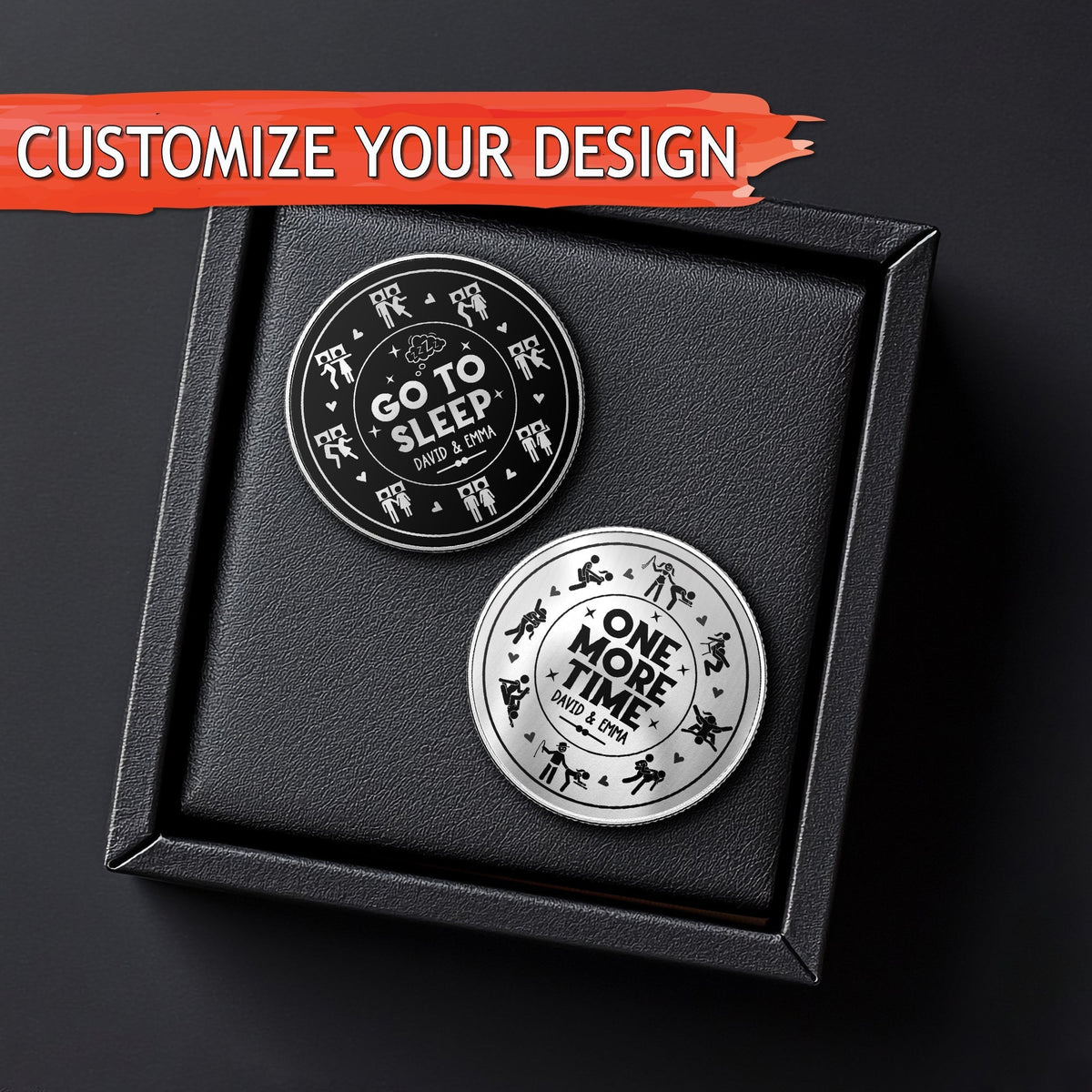 Couple - One More Time Or Go To Sleep? - Personalized Flipcoin