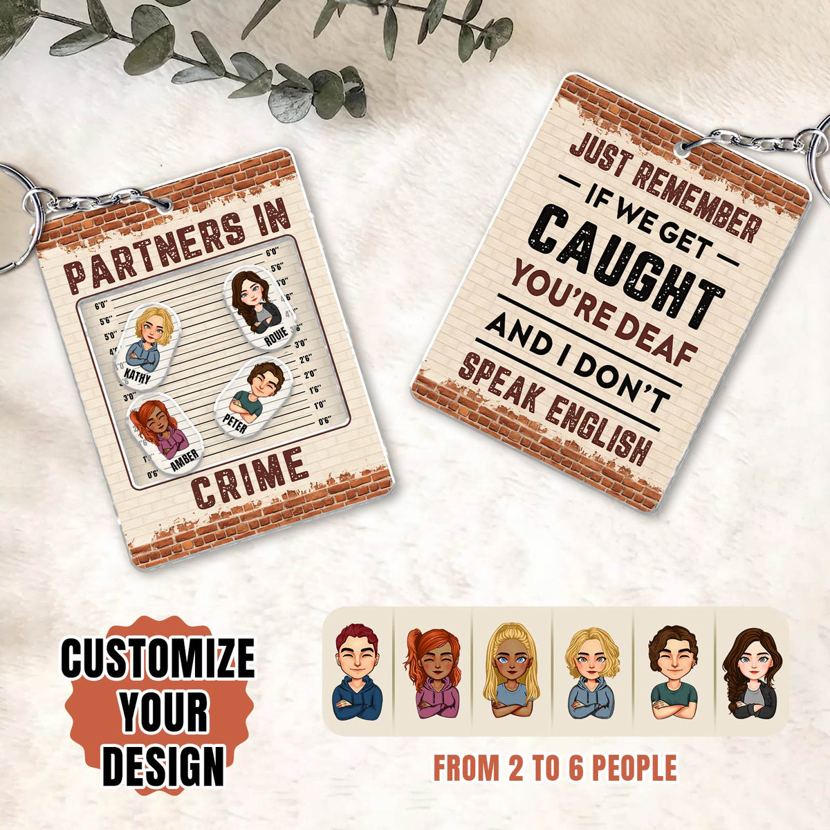 Bestie - Partners In Crime - Shaking Keychain