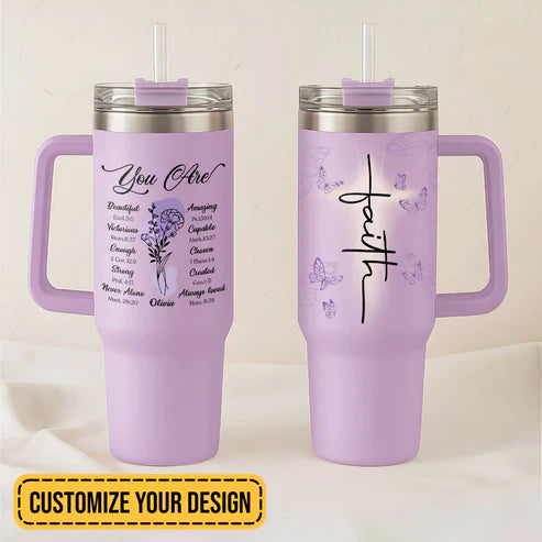 Gifts for Christian Women – Faith-Inspired - Personalized Tumbler With Straw