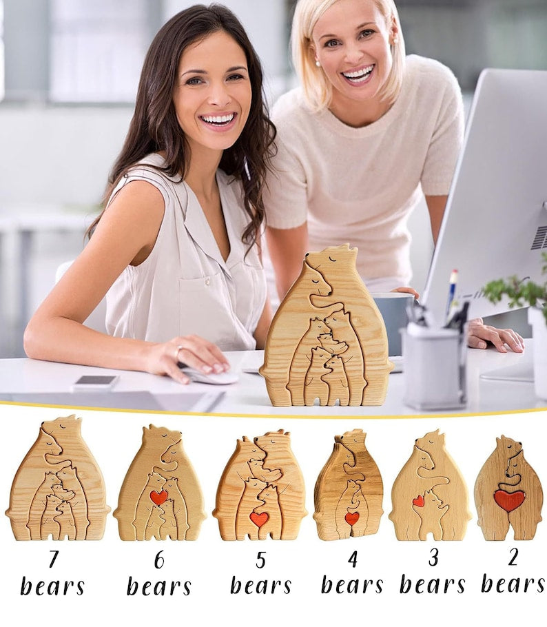 Family - Wooden Bears Family - Personalized Wooden Puzzle