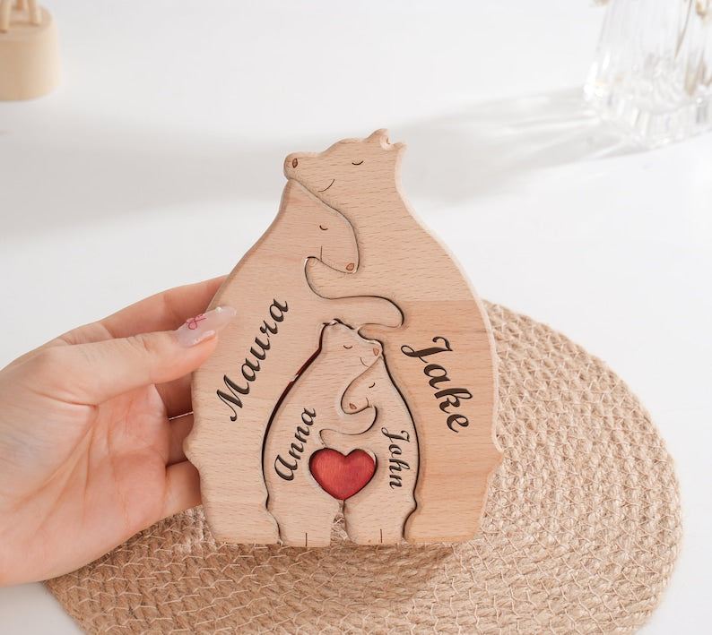 Family - Wooden Bears Family - Personalized Wooden Puzzle