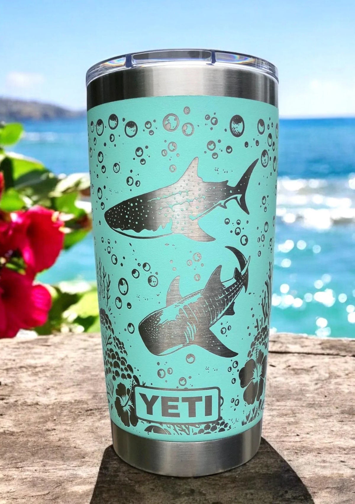 Gift For Her - Whale Shark Laser Engraved YETI - Personalized Stainless Steel Tumbler