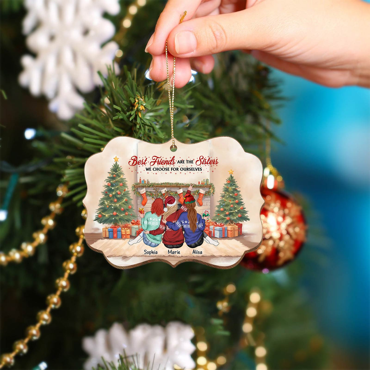 Besties - Not Sisters By Blood But Sisters By Heart - Personalized Ornament