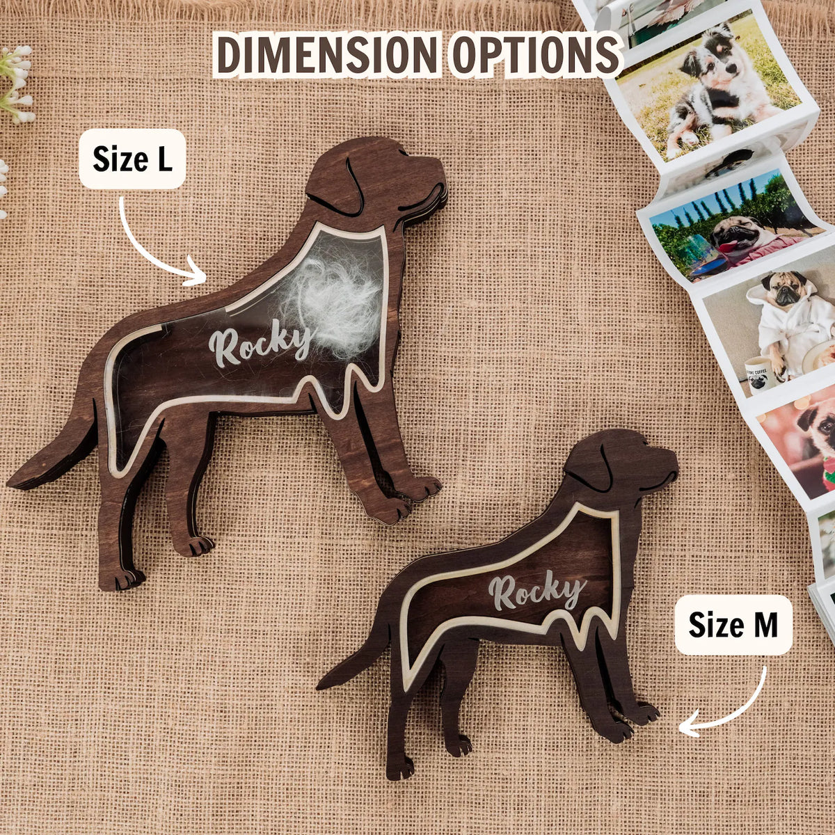 Pet Lover - Wooden Pet Fur Keepsake Pet Loss - Personalized Memorial Box Ver2