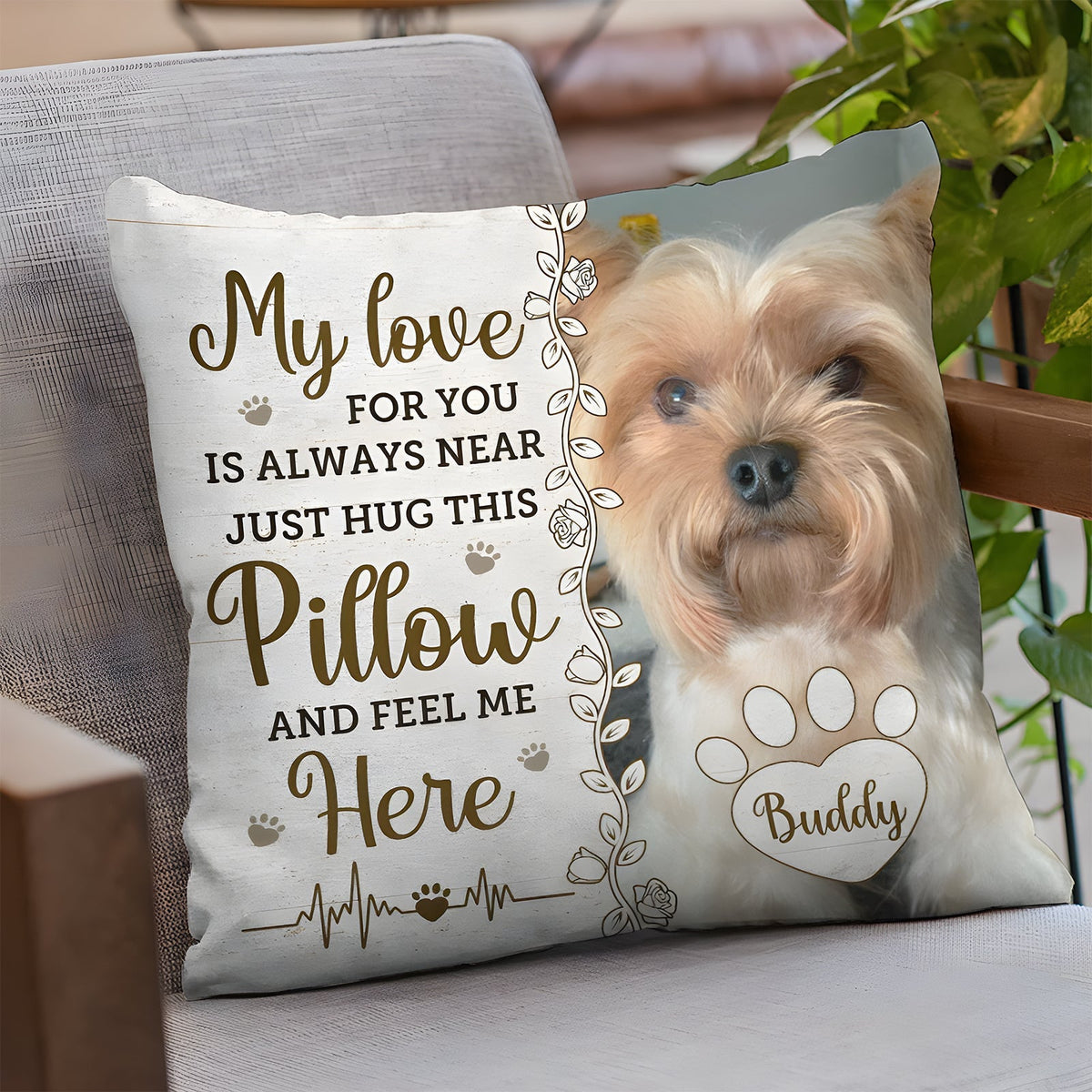 Amoureux des animaux - Alors tu sais que je suis là - Coussin personnalisé commémoratif