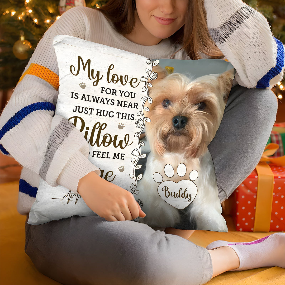 Amoureux des animaux - Alors tu sais que je suis là - Coussin personnalisé commémoratif