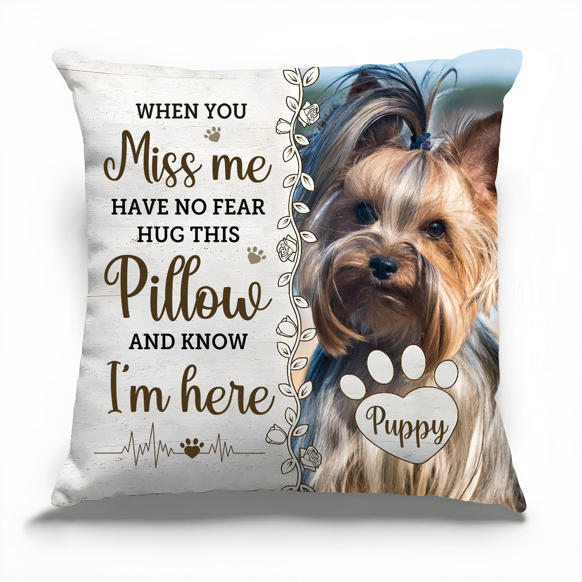 Amoureux des animaux - Alors tu sais que je suis là - Coussin personnalisé commémoratif