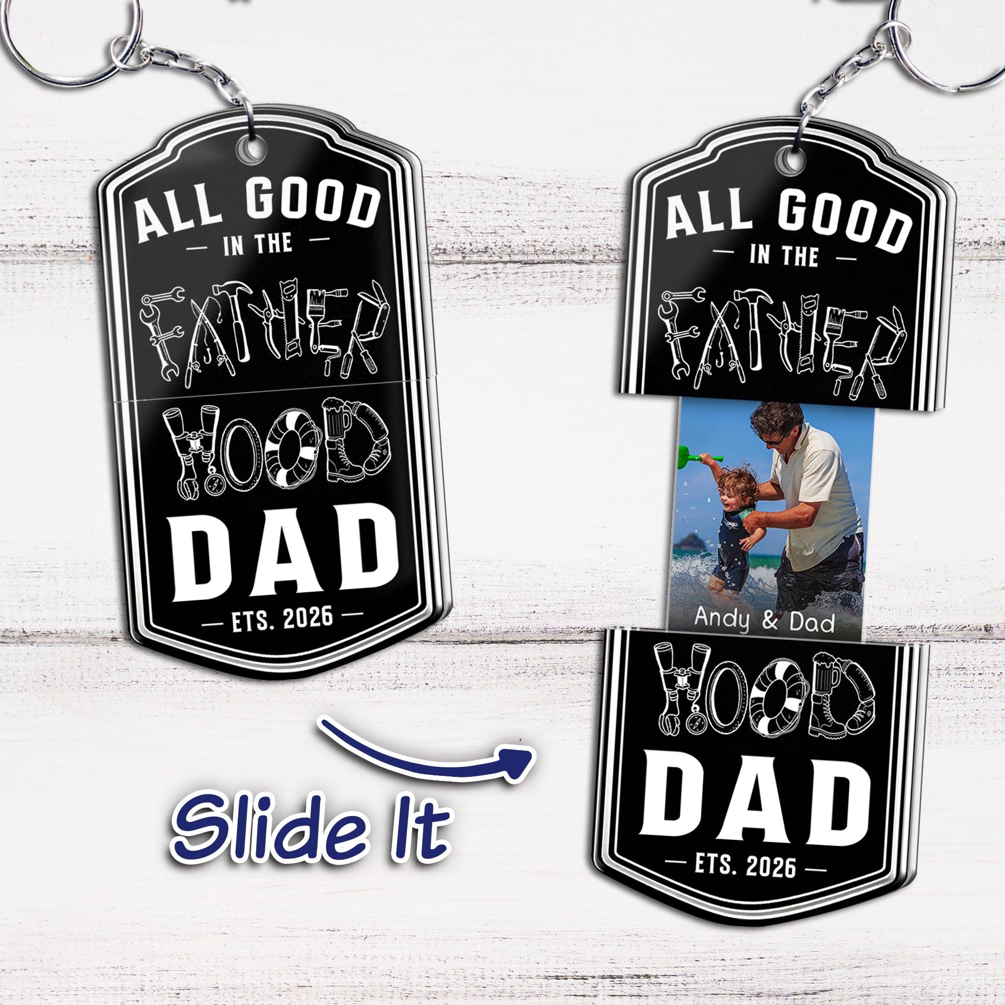 Father's Day Gift, Hidden Message for Dad, Father, Grandpa, Papa - Personalized Acrylic Keychain