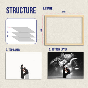 Personalized Wooden Light Up Photo Frame – Hidden Ultrasound Reveal Gift