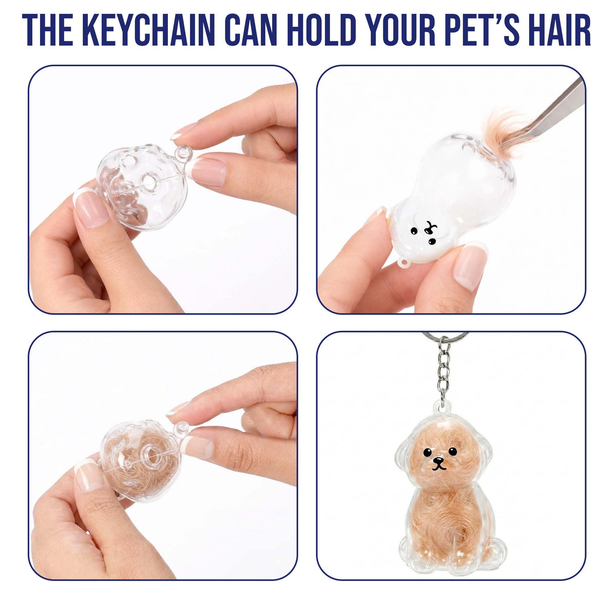 A Piece of Your Pet Forever – Personalized Pet Fur Keepsake Holder with Name Tag