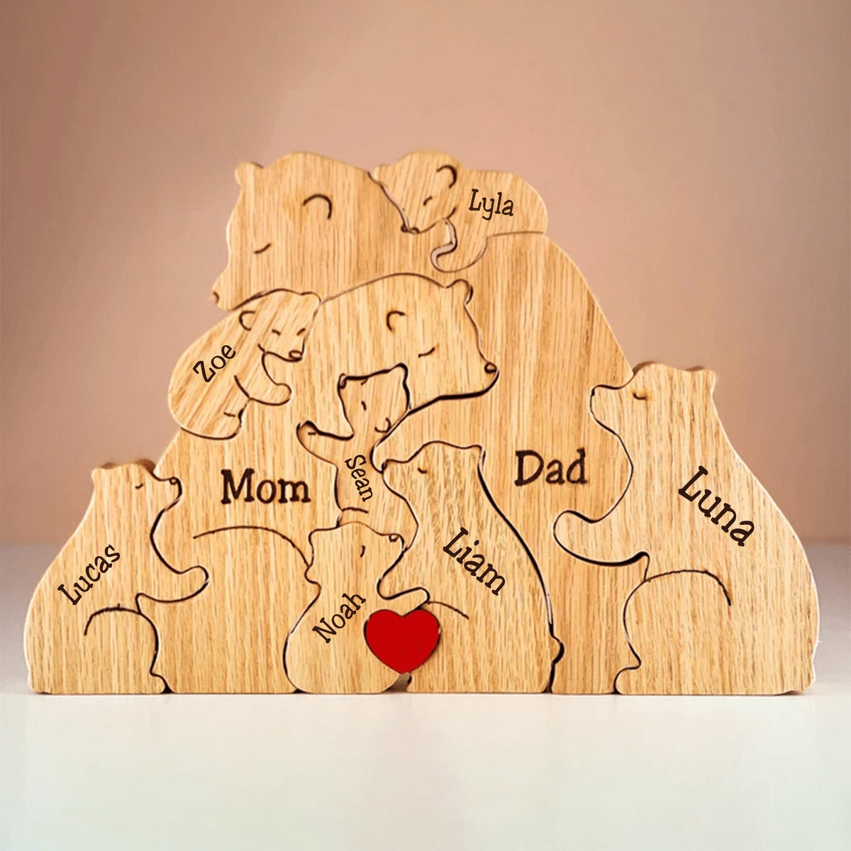 Family - Wooden Bears - Personalized Wooden Puzzle