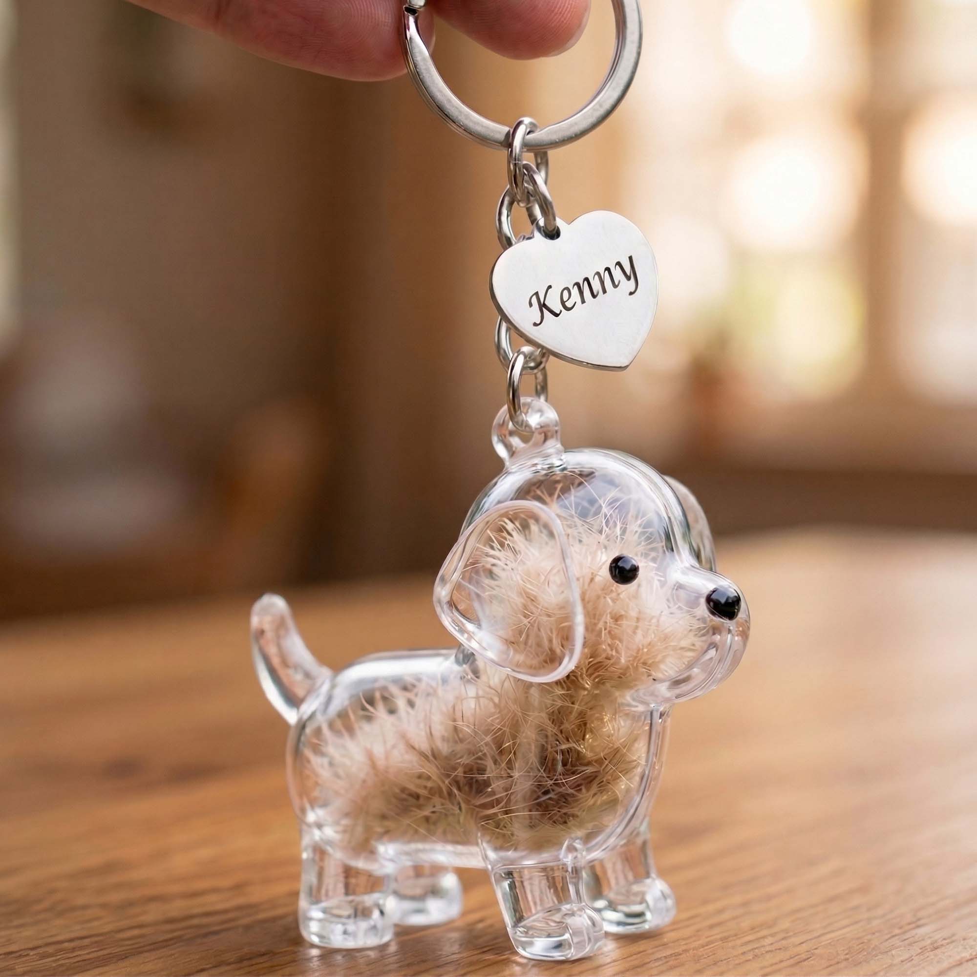 A Piece of Your Pet Forever – Personalized Pet Fur Keepsake Holder with Name Tag