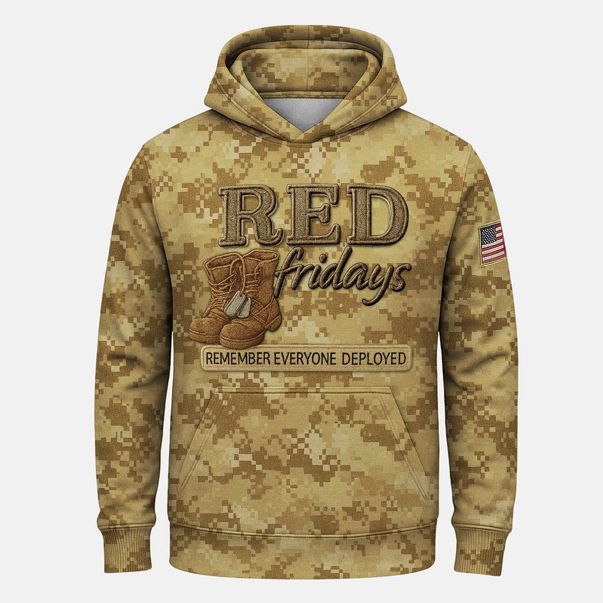 Red Friday All-Over Print Camouflage Apparel Set